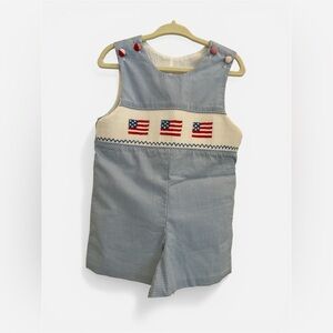 Stitchy Fish Salute the Flag Smocked Jon Jon, 9M,